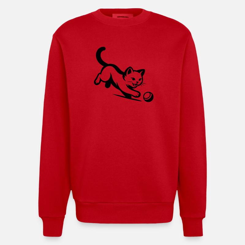 Chat - Sweat bio épais oversize fabriqué en UE - rouge