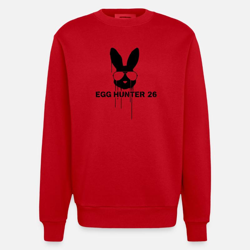 Pâques Cooler Egg Hunter 2026 - Sweat bio épais oversize fabriqué en UE - rouge