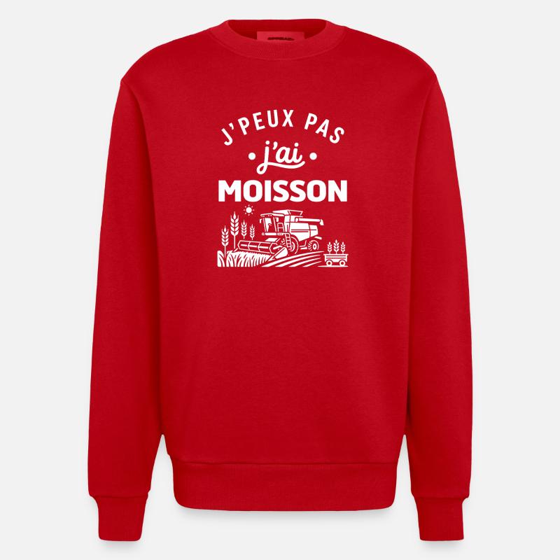 J'peux pas j'ai moisson - Sweat bio épais oversize fabriqué en UE - rouge
