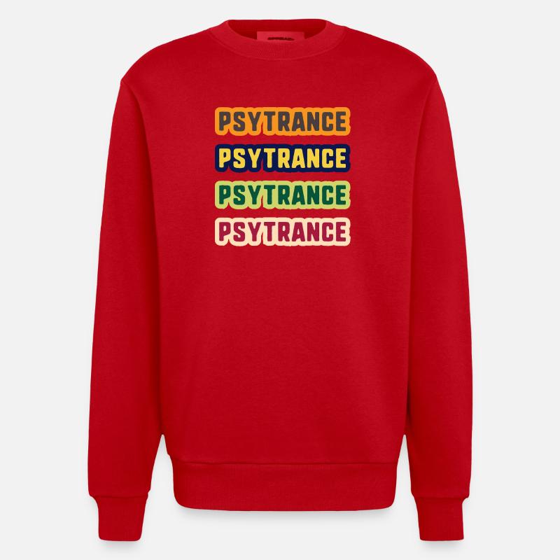 Pile de couleurs Psytrance - Sweat bio épais oversize fabriqué en UE - rouge