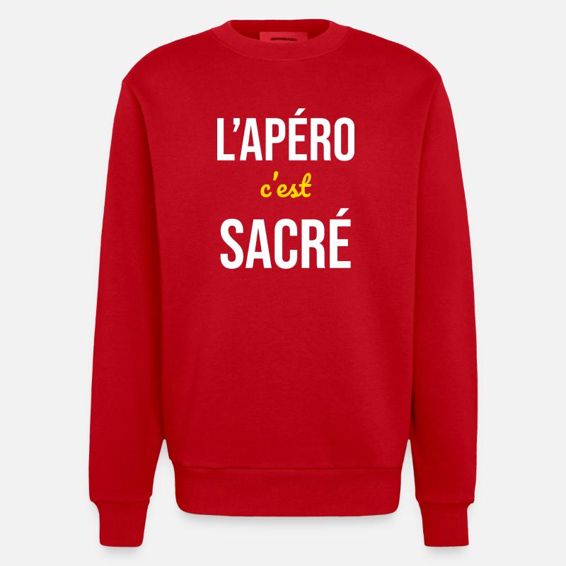 L'Apéro c'est Sacré - Sweat bio épais oversize fabriqué en UE - rouge