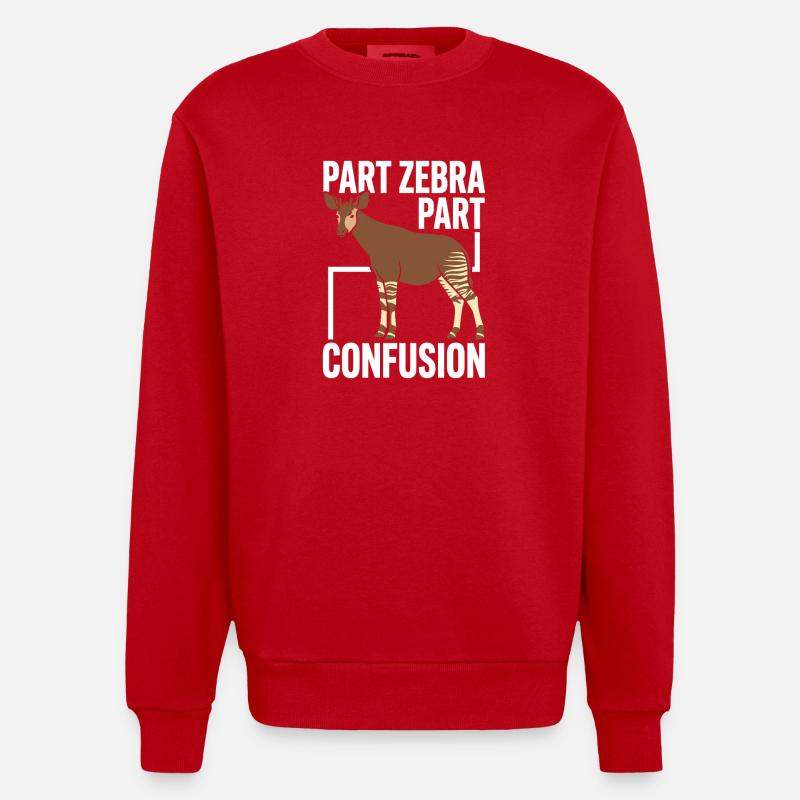 Okapi-liebhaber Okapi-tier Seltene Tierweltliebe - Heavyweight Oversized Organic Crew Neck Made in EU - Rot