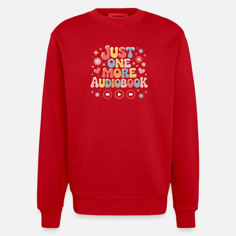 Nur Noch Ein Audiobook Geschenk - Heavyweight Oversized Organic Crew Neck Made in EU - Rot