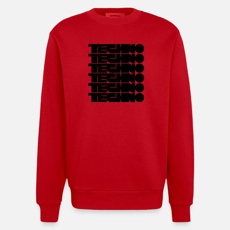 Techno djärv logotypdesign - Heavyweight Oversized Organic Crew Neck Made in EU - röd