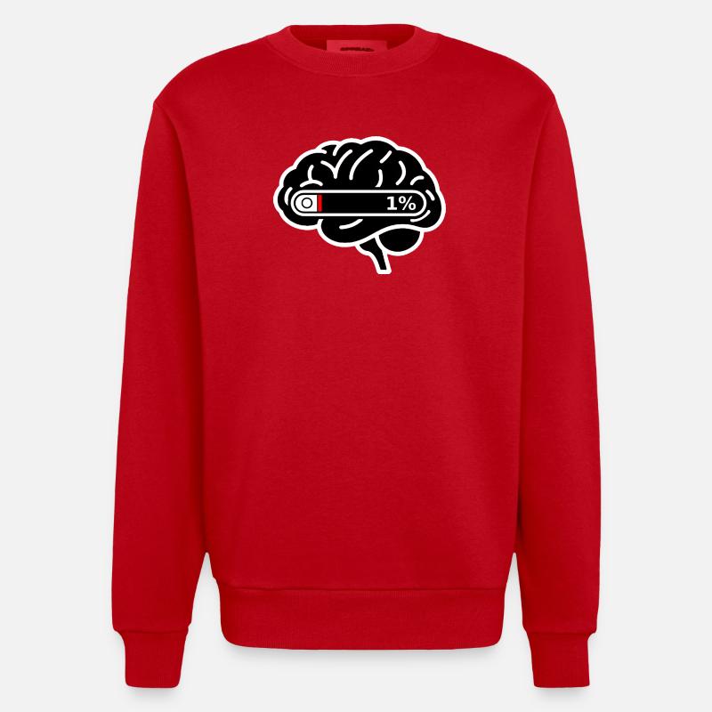 Brain_Loading_1 _Digital_Burnout - Heavyweight Oversized Organic Crew Neck Made in EU - red