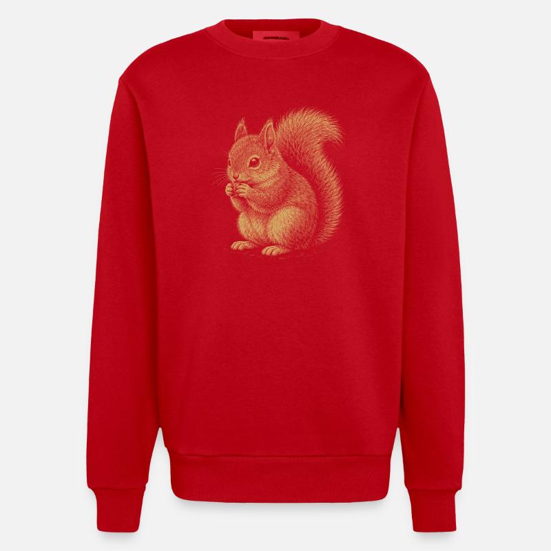 Eichhörnchen - Heavyweight Oversized Organic Crew Neck Made in EU - Rot
