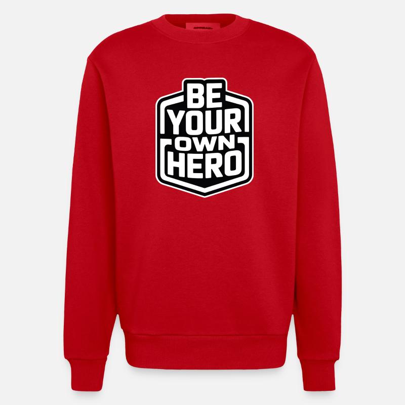Sois ton propre héros - Sweat bio épais oversize fabriqué en UE - rouge