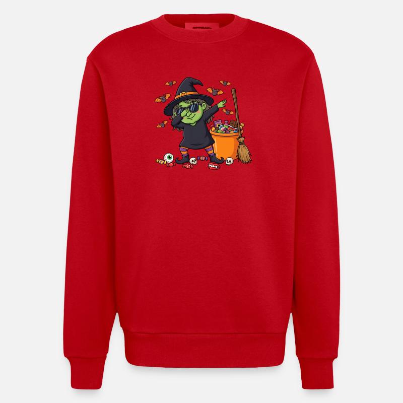 Dab Witch Enfants Filles Tout-petits Drôle - Sweat bio épais oversize fabriqué en UE - rouge