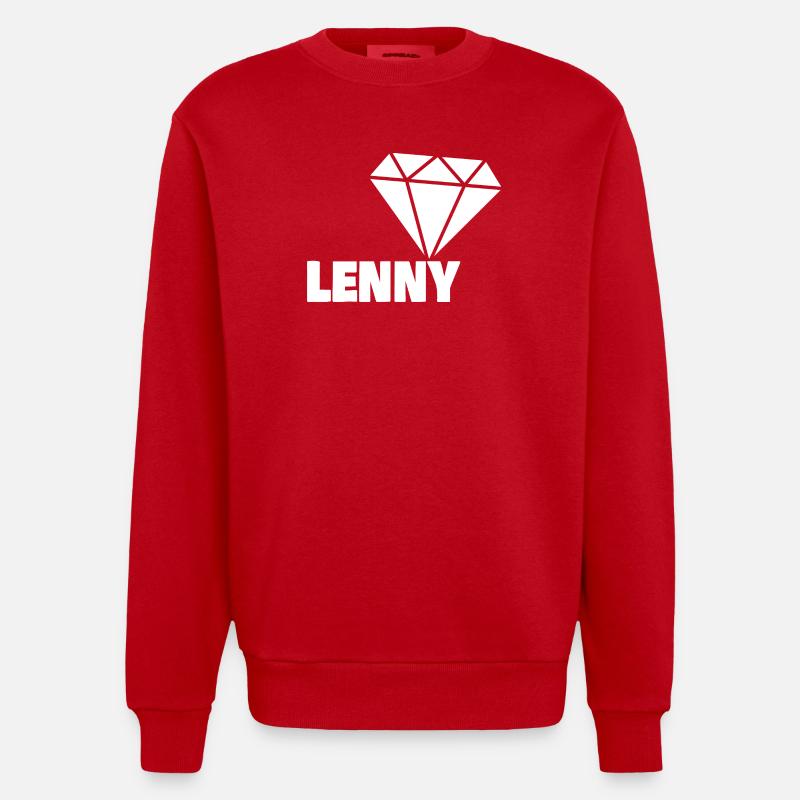 Lenny als Diamant - Heavyweight Oversized Organic Crew Neck Made in EU - Rot