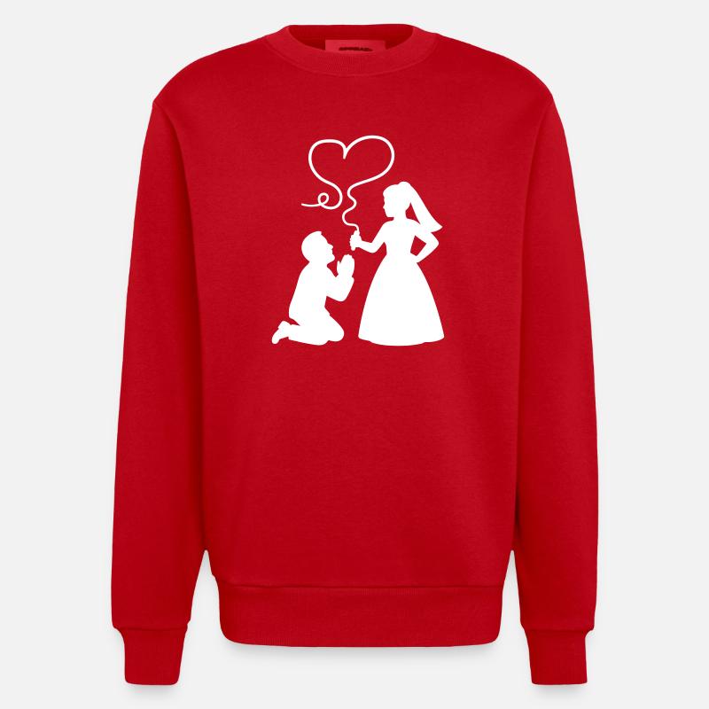 Brautpaar Ehepaar Hochzeit - Heavyweight Oversized Organic Crew Neck Made in EU - Rot
