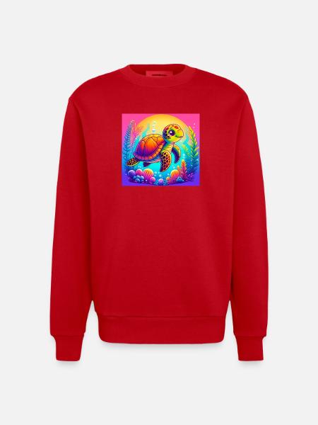 turtle - Heavyweight Oversized Organic Crew Neck Made in EU - red