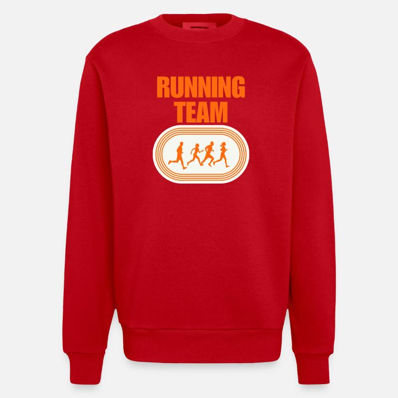 Équipe de course - Sweat bio épais oversize fabriqué en UE - rouge