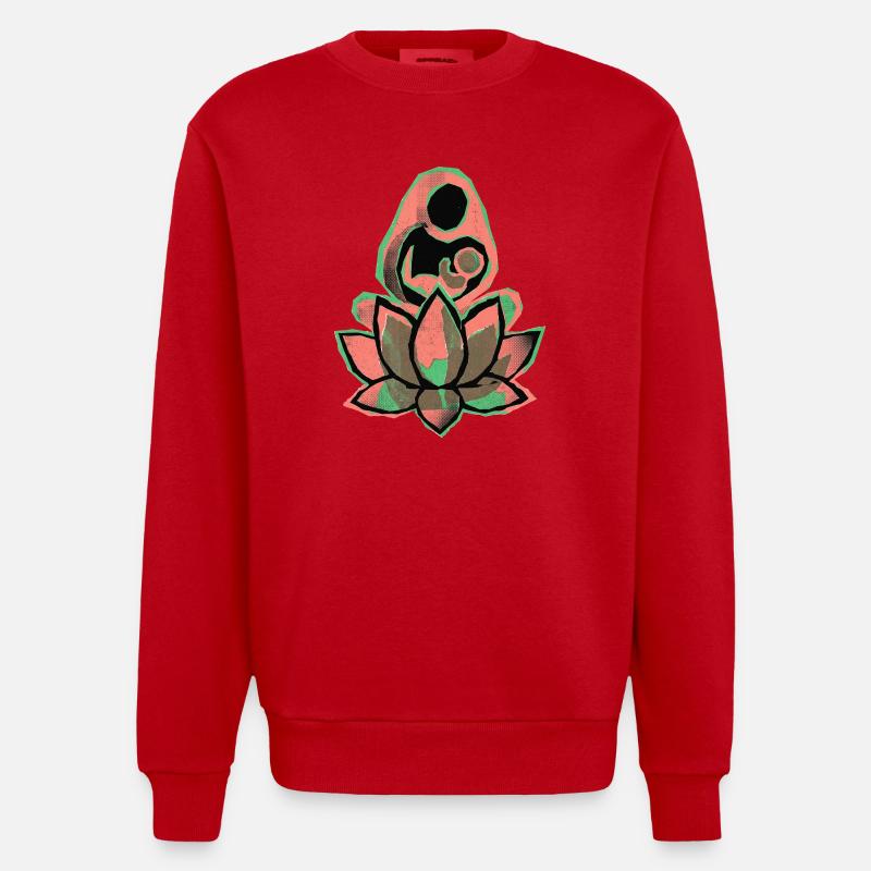 Mutter Kind Yoga - Heavyweight Oversized Organic Crew Neck Made in EU - Rot