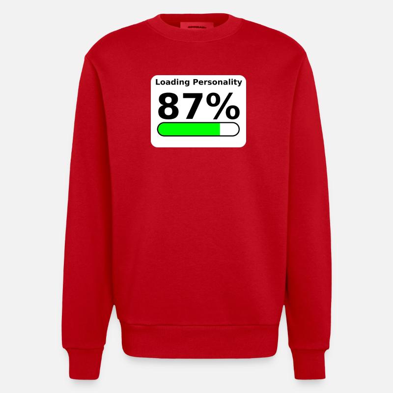 Loading Personality 87% – Nerdy Statement Tee - Heavyweight Oversized Organic Crew Neck Made in EU - Rot