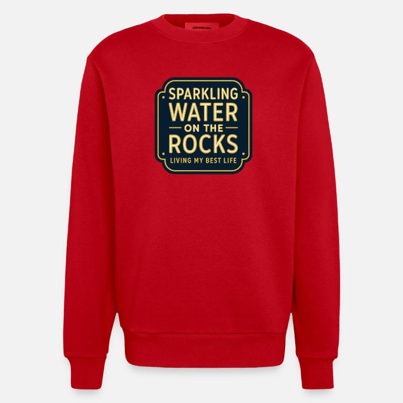 Sparklendes Wasser auf Felsen Neon - Heavyweight Oversized Organic Crew Neck Made in EU - Rot