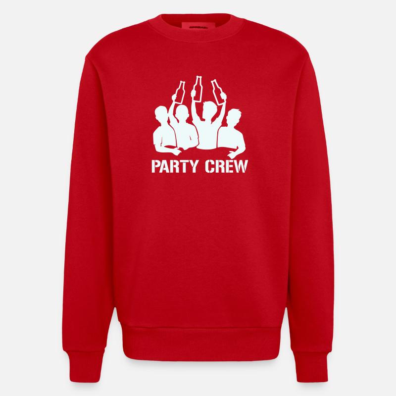 Équipe de la Bottle Raise Party - Sweat bio épais oversize fabriqué en UE - rouge