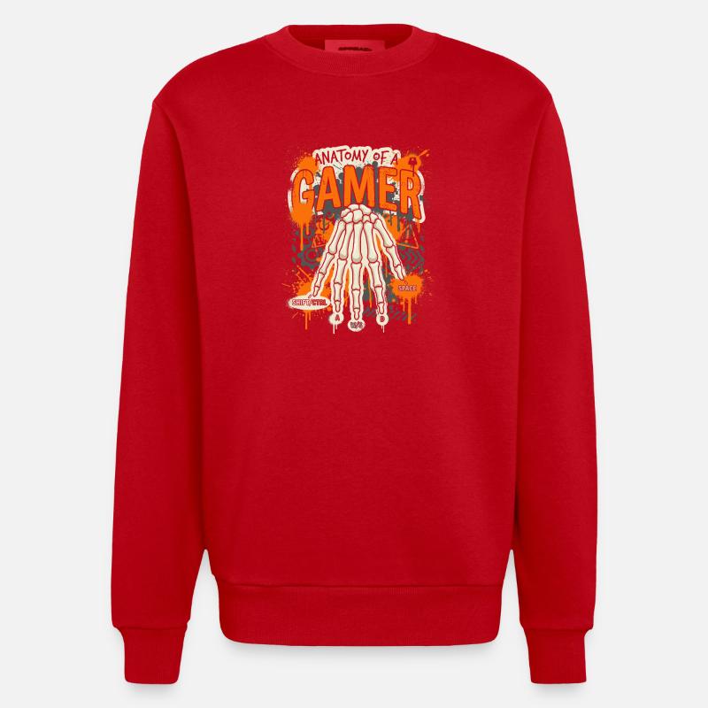 Anatomie eines Gamers - Heavyweight Oversized Organic Crew Neck Made in EU - Rot