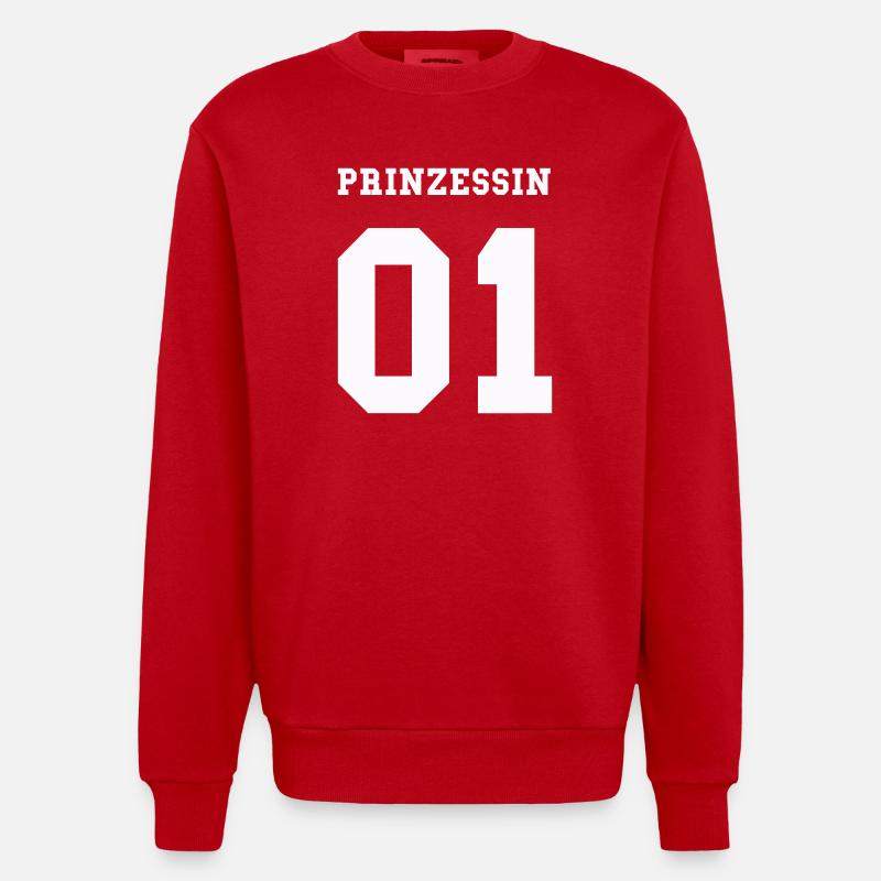 prinzessin_01- - Heavyweight Oversized Organic Crew Neck Made in EU - Rot