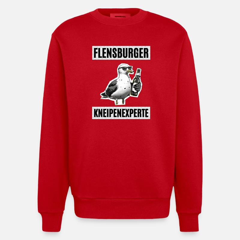 Flensburger Kneipen Experte - Heavyweight Oversized Organic Crew Neck Made in EU - Rot