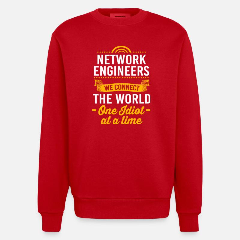 Netzwerk Ingenieur Programmierer Informatiker - Heavyweight Oversized Organic Crew Neck Made in EU - Rot
