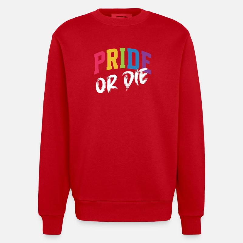 LGBT-Pride-Monat – Pride or Die - Heavyweight Oversized Organic Crew Neck Made in EU - Rot