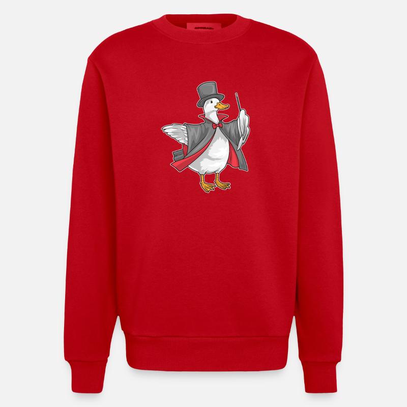 Baguette de Magicien Canard - Sweat bio épais oversize fabriqué en UE - rouge