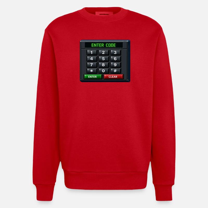 Entrée du code Clavier néon - Sweat bio épais oversize fabriqué en UE - rouge