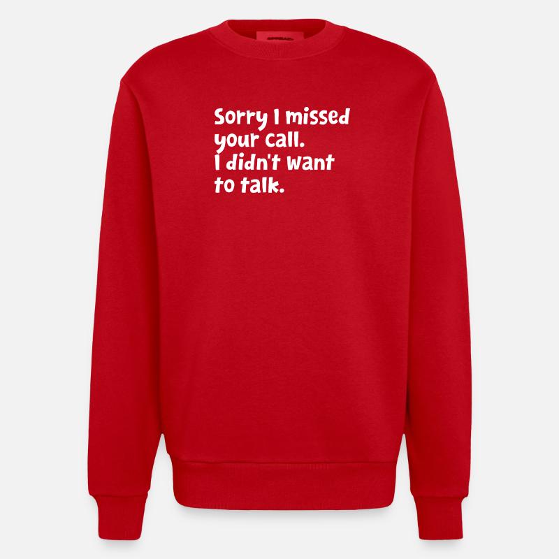Introvert - Funny Introvert Design - Sarcastic - Heavyweight Oversized Organic Crew Neck Made in EU - red