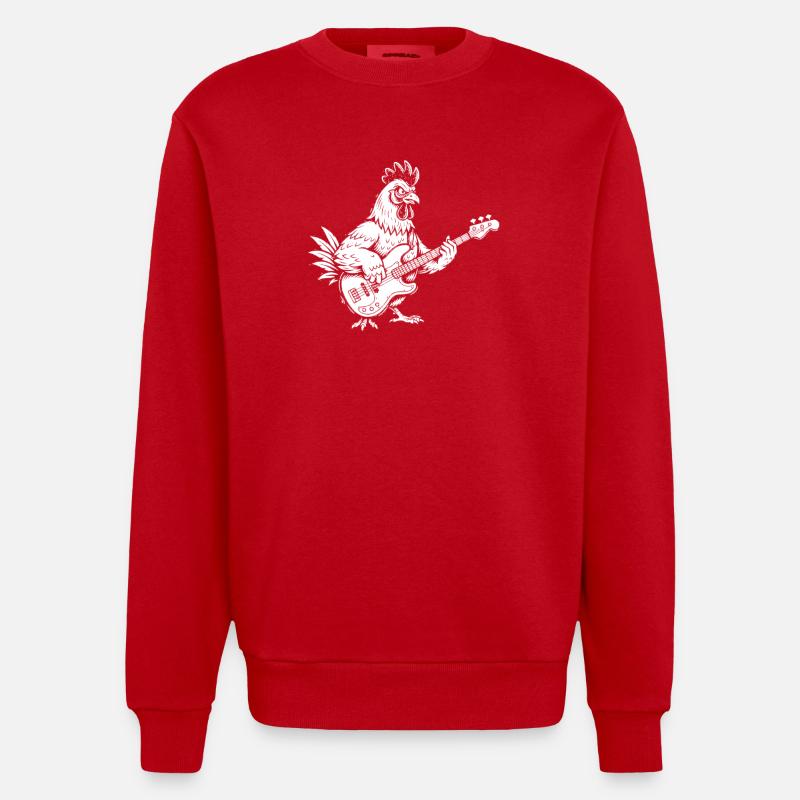 Cloud Forest Silhouette Mono - Heavyweight Oversized Organic Crew Neck Made in EU - red
