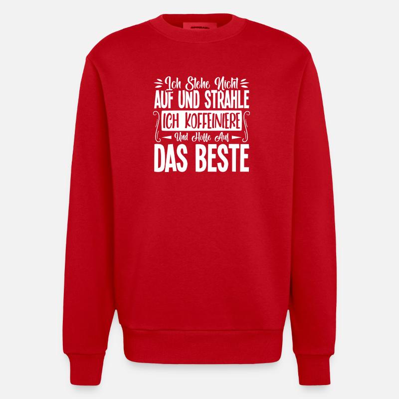 kaffee Spruch Kaffeetrinker kaffeeliebhaber - Heavyweight Oversized Organic Crew Neck Made in EU - Rot