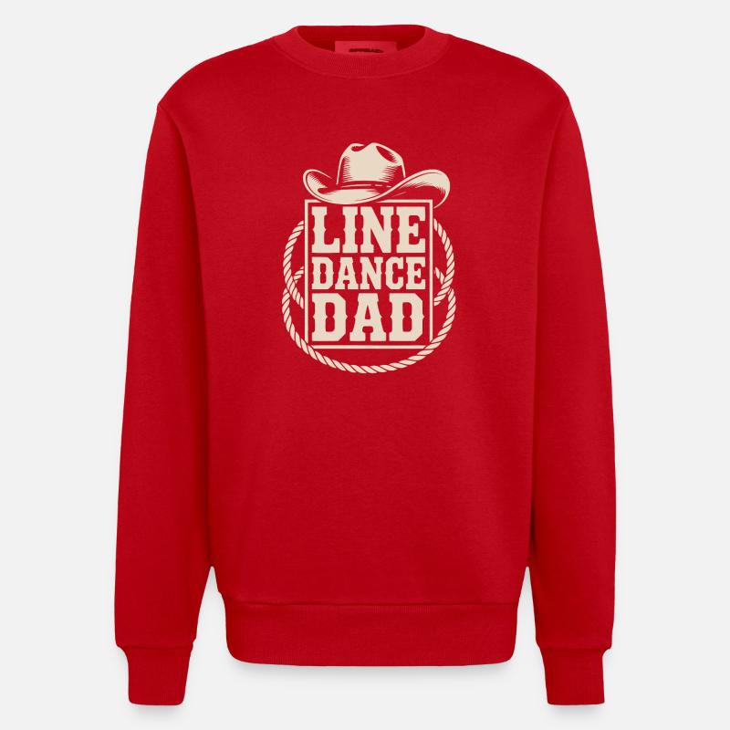 Rivitanssi-isä - Heavyweight Oversized Organic Crew Neck Made in EU - punainen