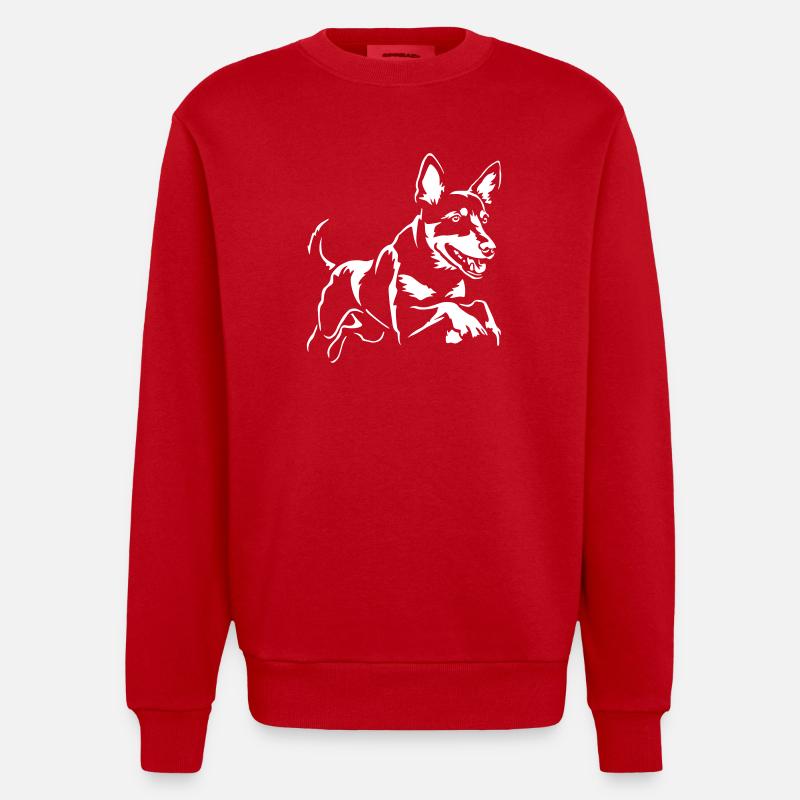Australian Kelpie « Édition Noire » - Sweat bio épais oversize fabriqué en UE - rouge