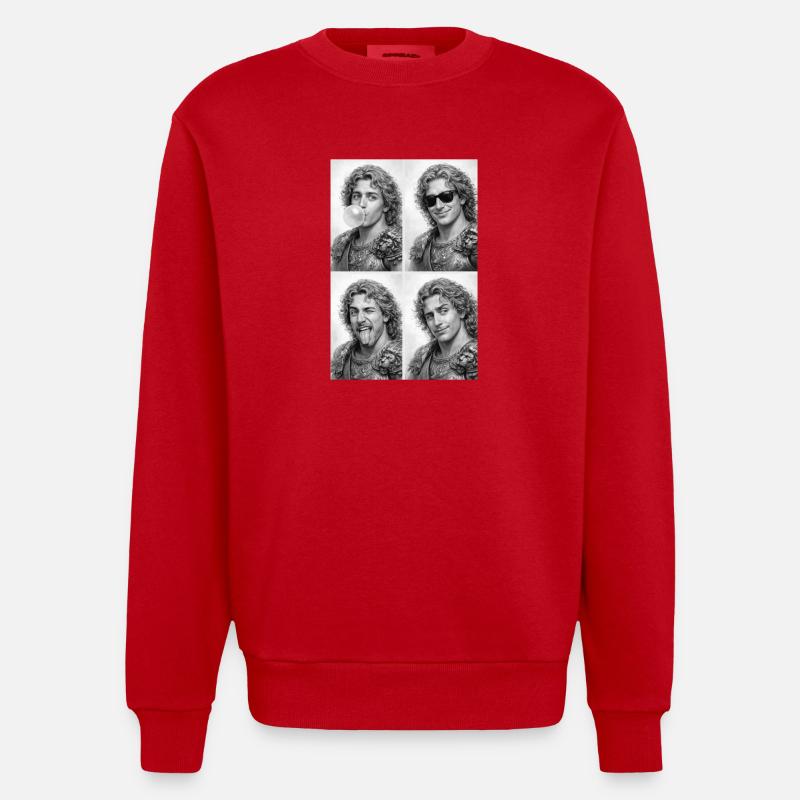 Fotostripe av Aleksander den store - Heavyweight Oversized Organic Crew Neck produsert i EU - rød