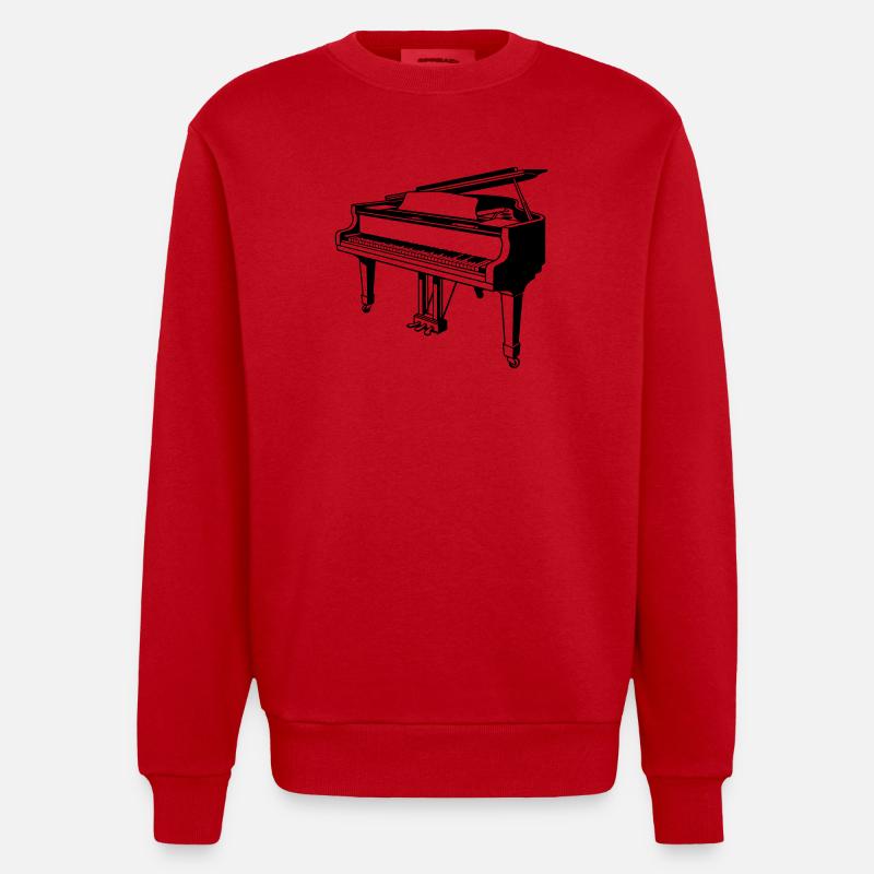piano à queue piano - Sweat bio épais oversize fabriqué en UE - rouge