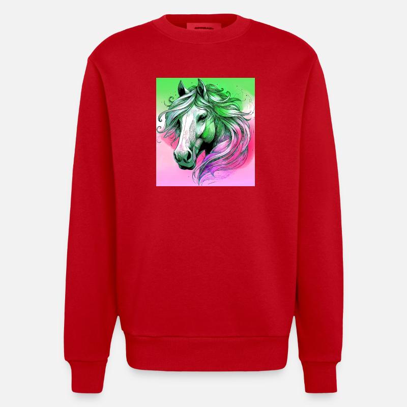 cheval - Sweat bio épais oversize fabriqué en UE - rouge