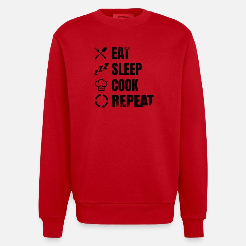 Plan de cuisson - Sweat bio épais oversize fabriqué en UE - rouge