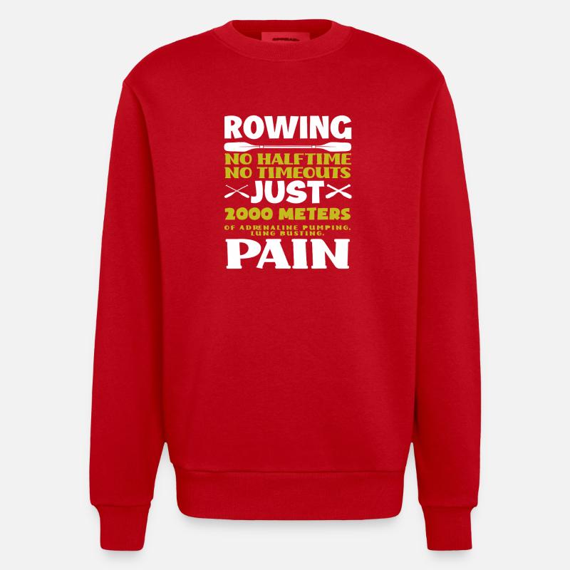 Aviron 2000 m Douleur - Sweat bio épais oversize fabriqué en UE - rouge