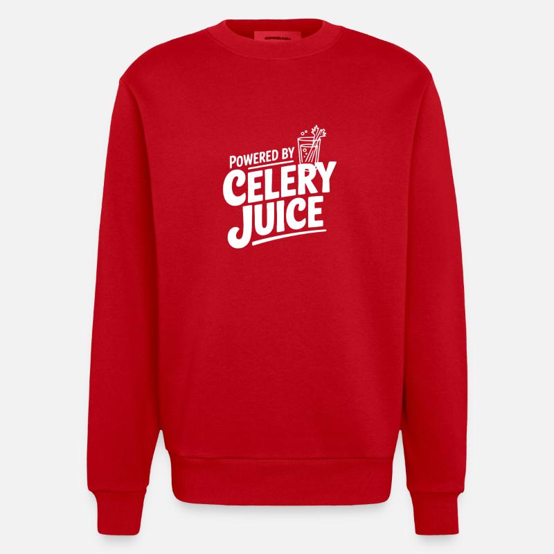 Alimenté par du jus de céleri - Sweat bio épais oversize fabriqué en UE - rouge