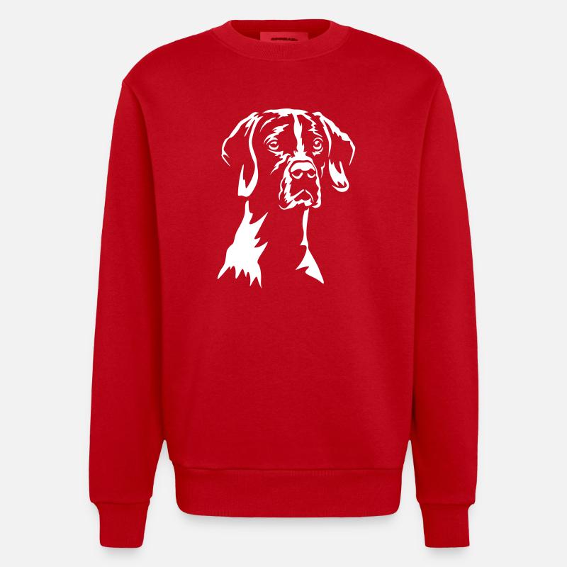 English Pointer "Black Edition" - Heavyweight Oversized Organic Crew Neck Made in EU - red
