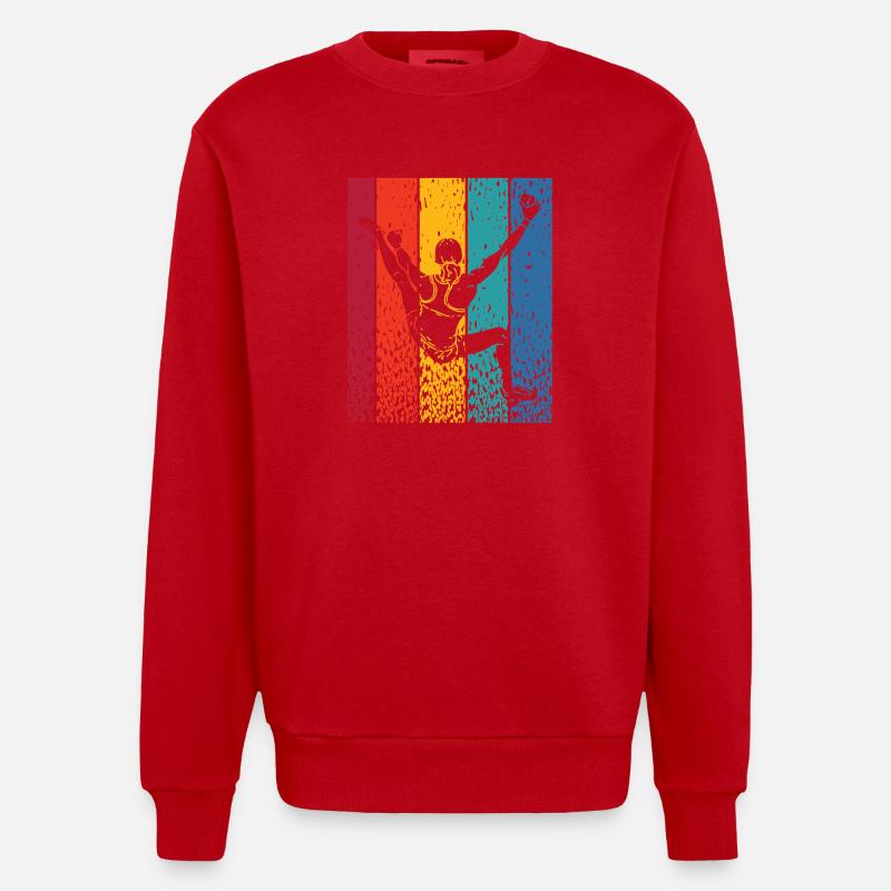Bloc de bloc de Boulderer - Sweat bio épais oversize fabriqué en UE - rouge