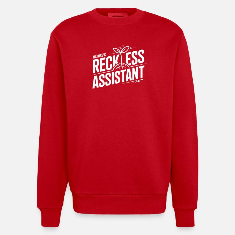 L’assistant imprudent de la nature - Sweat bio épais oversize fabriqué en UE - rouge