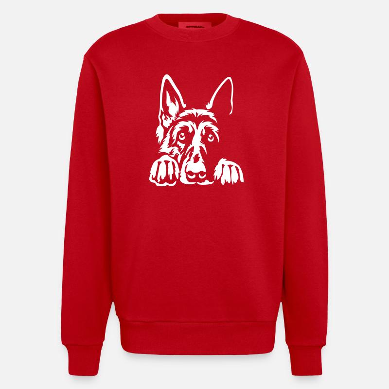 German Shepherd "Black Edition" - Heavyweight Oversized Organic Crew Neck Made in EU - red