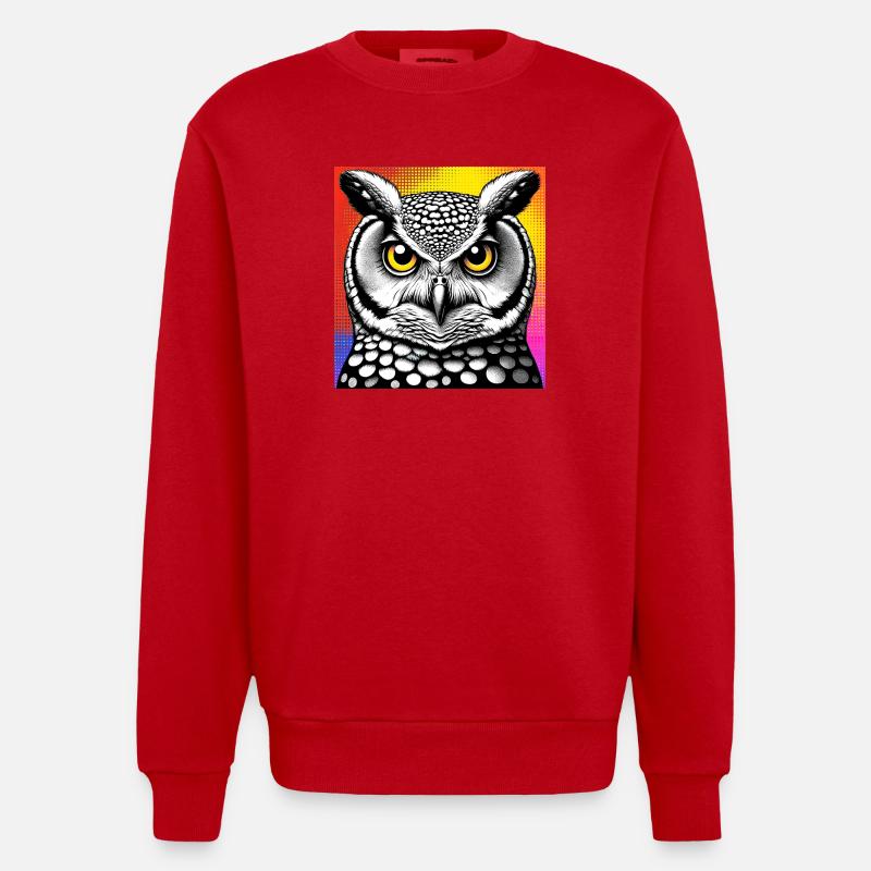Eule - Heavyweight Oversized Organic Crew Neck Made in EU - Rot