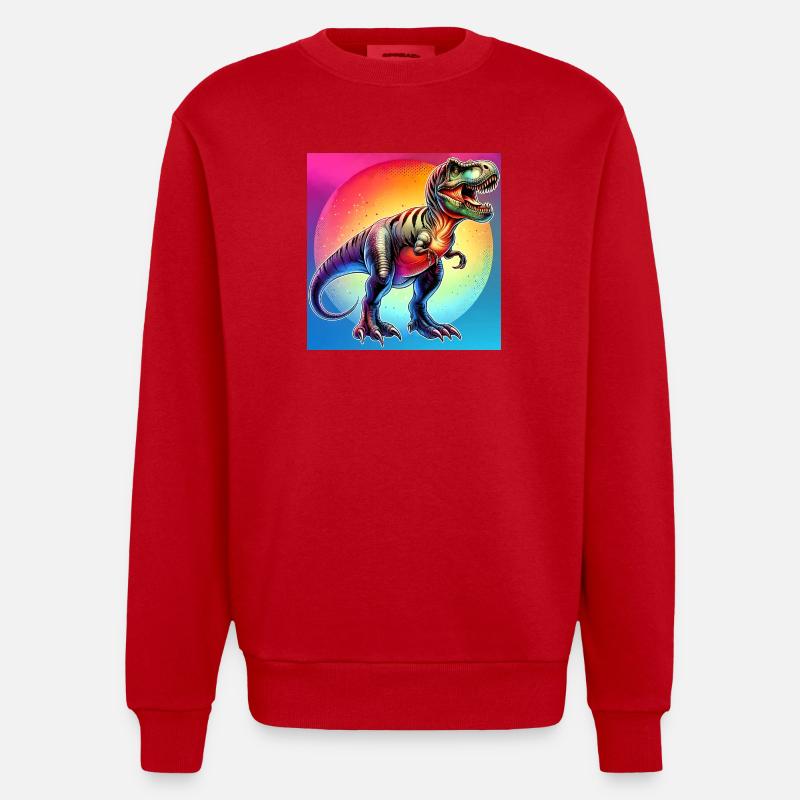 dinosaure - Sweat bio épais oversize fabriqué en UE - rouge
