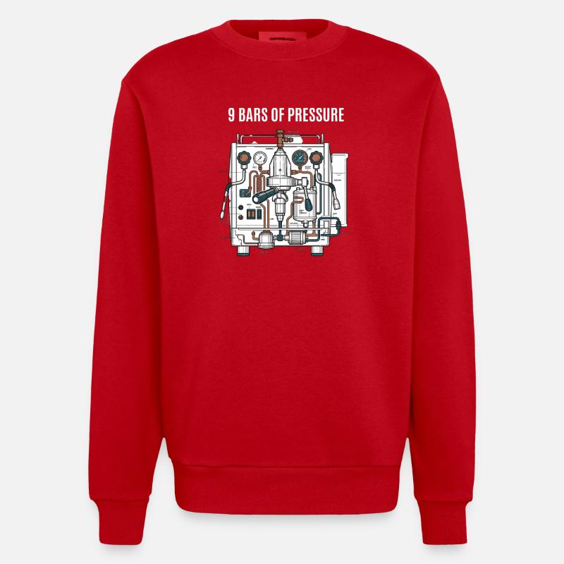Pression du café - Sweat bio épais oversize fabriqué en UE - rouge