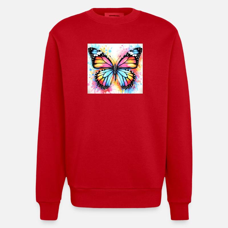 papillon - Sweat bio épais oversize fabriqué en UE - rouge