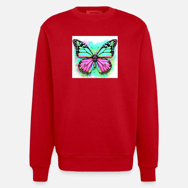 papillon - Sweat bio épais oversize fabriqué en UE - rouge