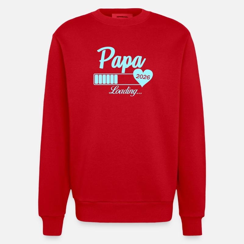 Papa Loading 2026 Heart - Sweat bio épais oversize fabriqué en UE - rouge