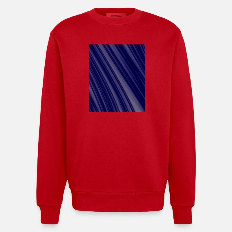 Navy Diagonal Structures - Heavyweight Oversized Organic Crew Neck Made in EU - red
