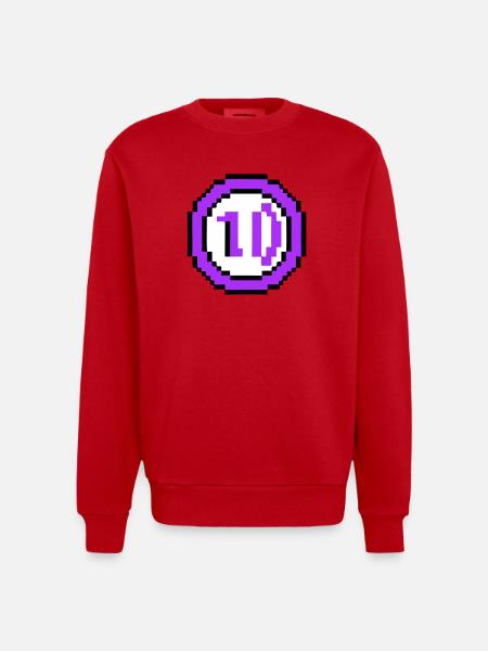 Arcade Coin 10 Years Anniversary - Heavyweight Oversized Organic Crew Neck Made in EU - red